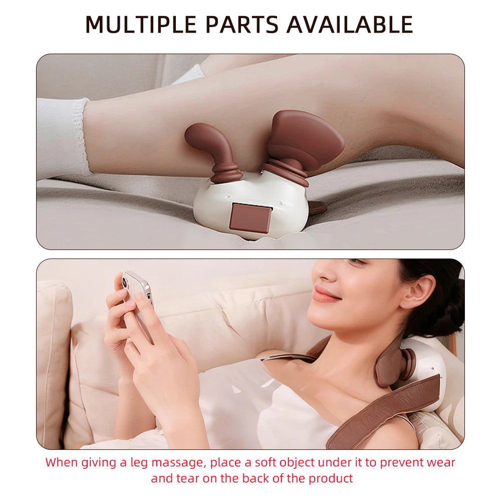 4D Bionic Hand Kneading Neck Shoulder Massager Portable Trapezius Muscle Pinching Massage Shawl Brushless Motor Neck masajeador