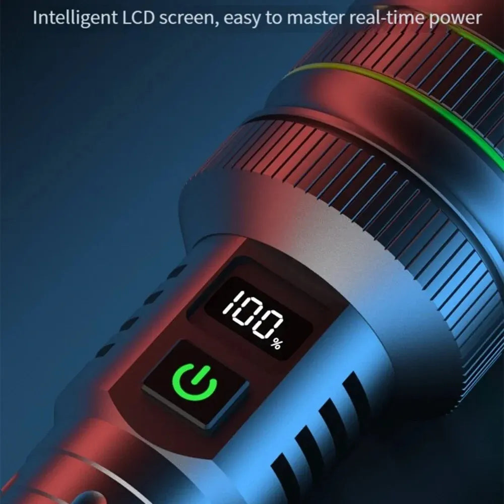 hit product long-range kilometer ultra bright flashlight, outdoor waterproof high-power strong light flashlight, rechargeable