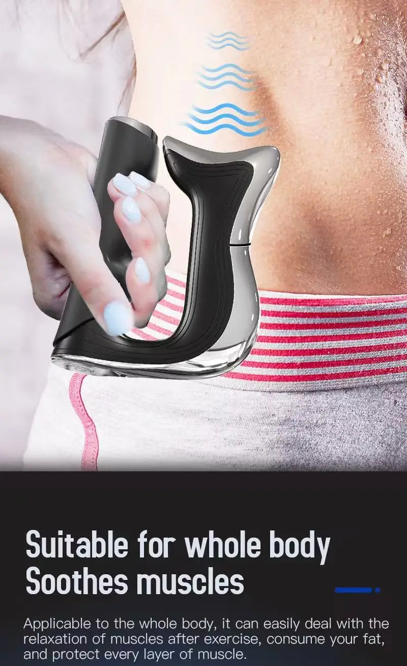 Electric Fascia Gun Knife Muscle Relaxation Microcurrent Fascia Massage LCD Vibration Warm Body Lifting Scraper Tool Massager