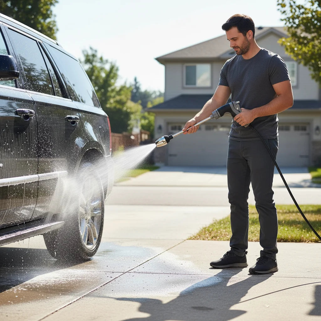 High Pressure Car Wash Water Gun Long Rod Nozzle Sprayer For Garden Watering Cleaning Tool Adjustable Mist Spray Gun Accessories