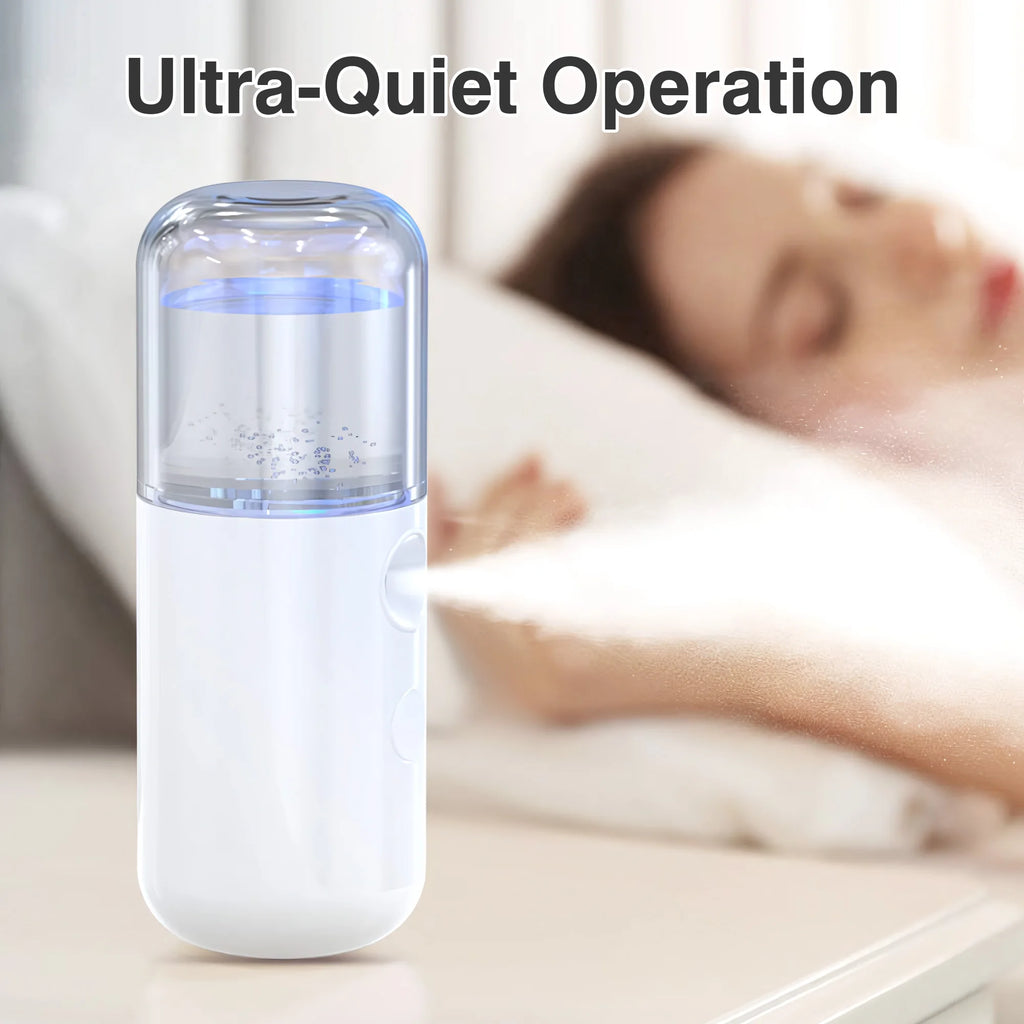 Facial Steamer, Handy Mini Mister, USB Rechargeable Mist Sprayer, 30ml Visual Water Tank Moisturizing&Hydrating for Face, Daily Makeup, Skin Care, Eyelash Extensions