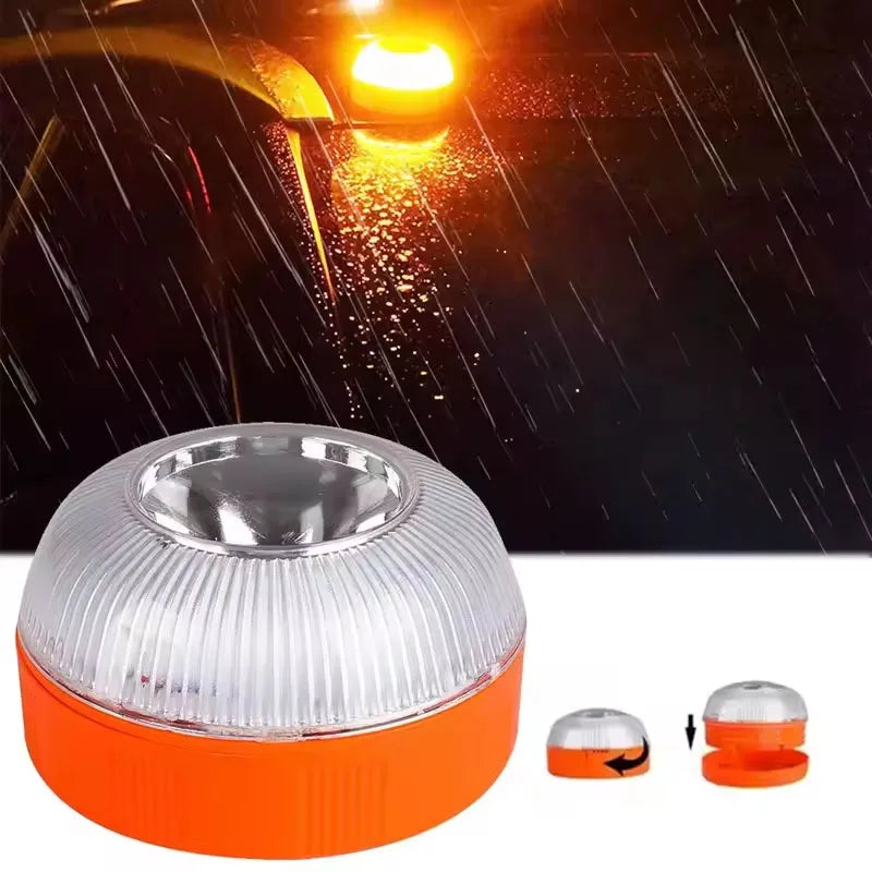 Smart Emergency Beacon, Car Breakdown Warning Light, Magnetic LED Strobe Flare for Roadside Safety, Foggy Day Alert Lamp for