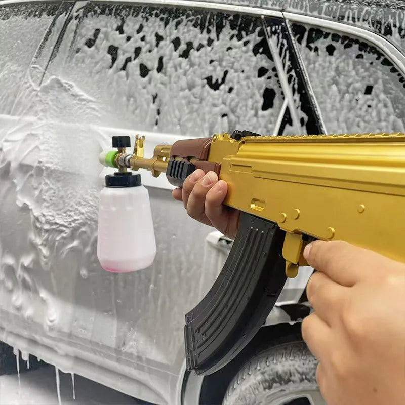 Gold AK47 high-pressure water gun type car washing water gun foam PA pot degreasing film household commercial car washing machin