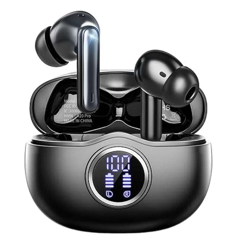 Bluetooth 5.3 Earbuds 50H Playtime LED Display Wireless Headphones ENC Noise Cancelling HiFi Stereo IPX7 Waterproof Sports Heads