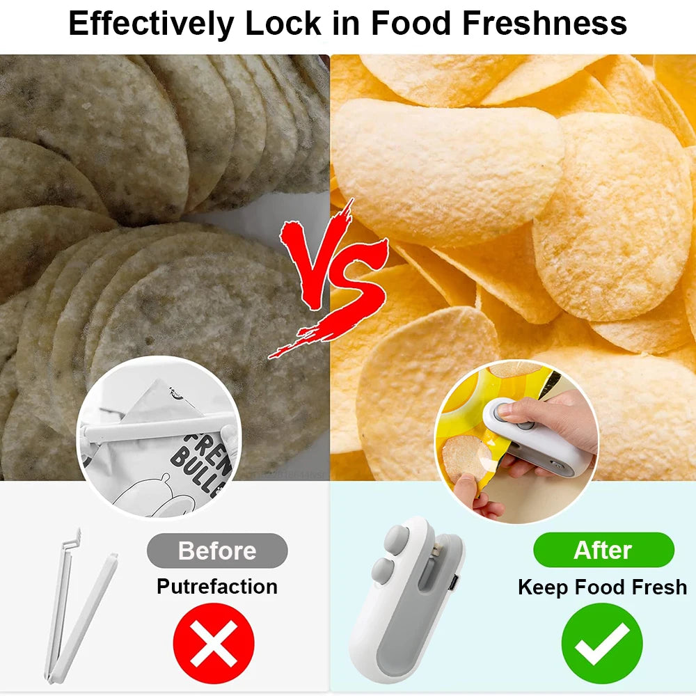 **Mini Portable Bag Sealer | Handheld Heat Sealer for Food, Snacks & Plastic Packaging**  (86 characters)
