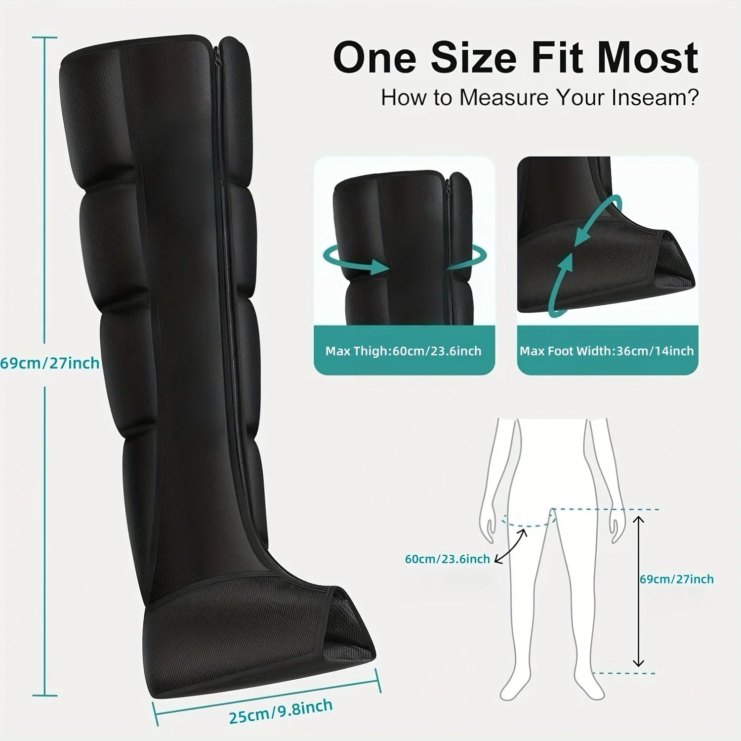 Jinkairui Rechargeable Professional Leg Massager 360° Airbag Wrapping Portable Wireless Design