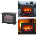 HOMEFISH Christmas Fireplace Flame Light Charcoal Style LED Table Lamp Warm Ambient Lighting for Holiday Winter Party Home Decor