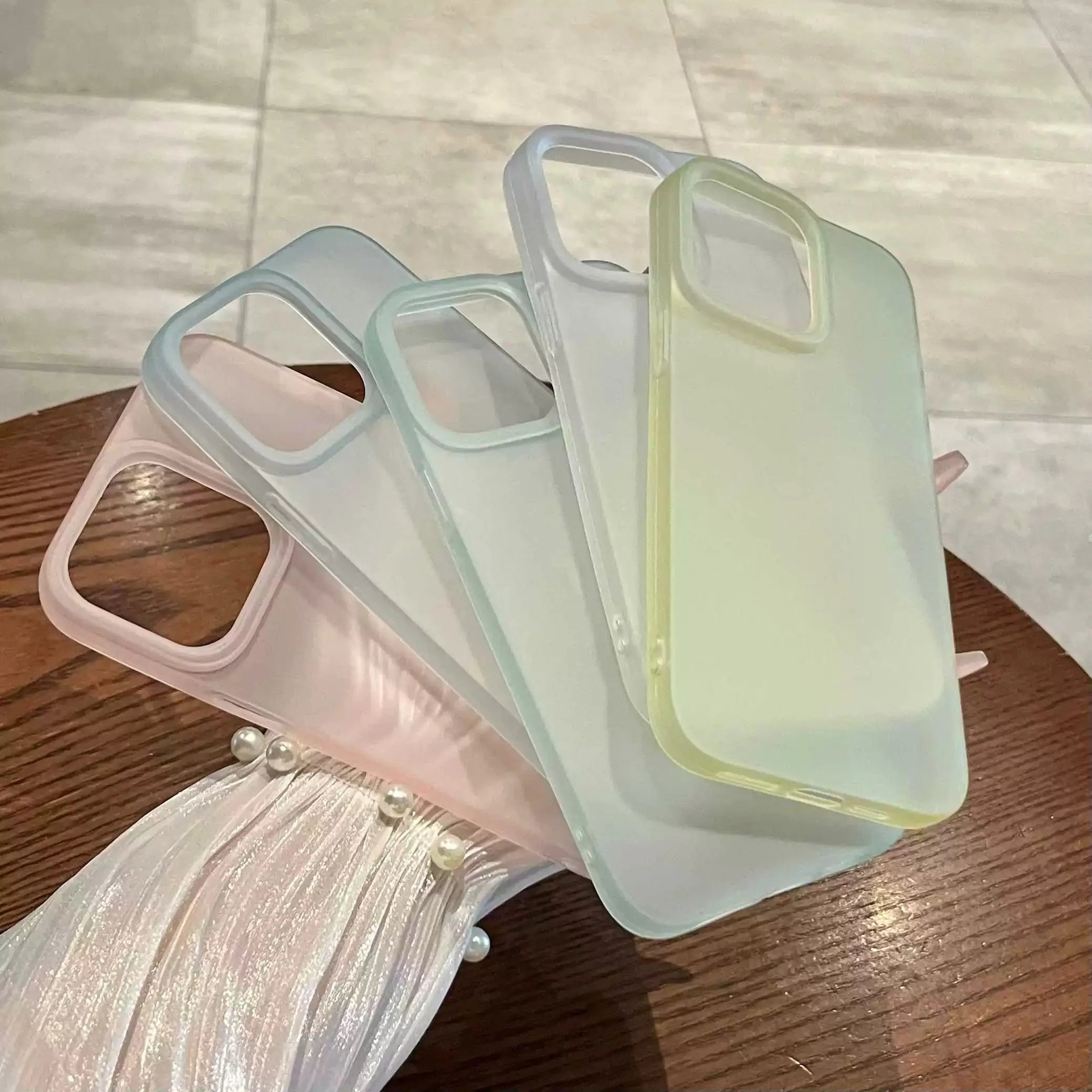 Fashion Soft Matte Candy Phone Case For iPhone 17 16 11 12 13 14 15 Pro Max Plus X XS Max Transparent Bumper Cases Cover