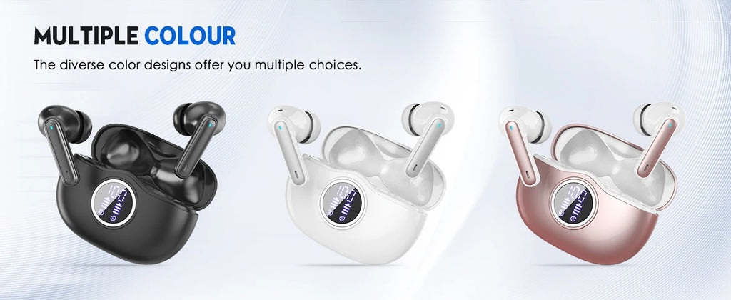 Bluetooth 5.3 Earbuds 50H Playtime LED Display Wireless Headphones ENC Noise Cancelling HiFi Stereo IPX7 Waterproof Sports Heads