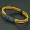 Stylish Charm Rope Bracelets for Men Wrap Braclet Double Weave Magnetic Clasp Outdoor Camping Braslets for Him