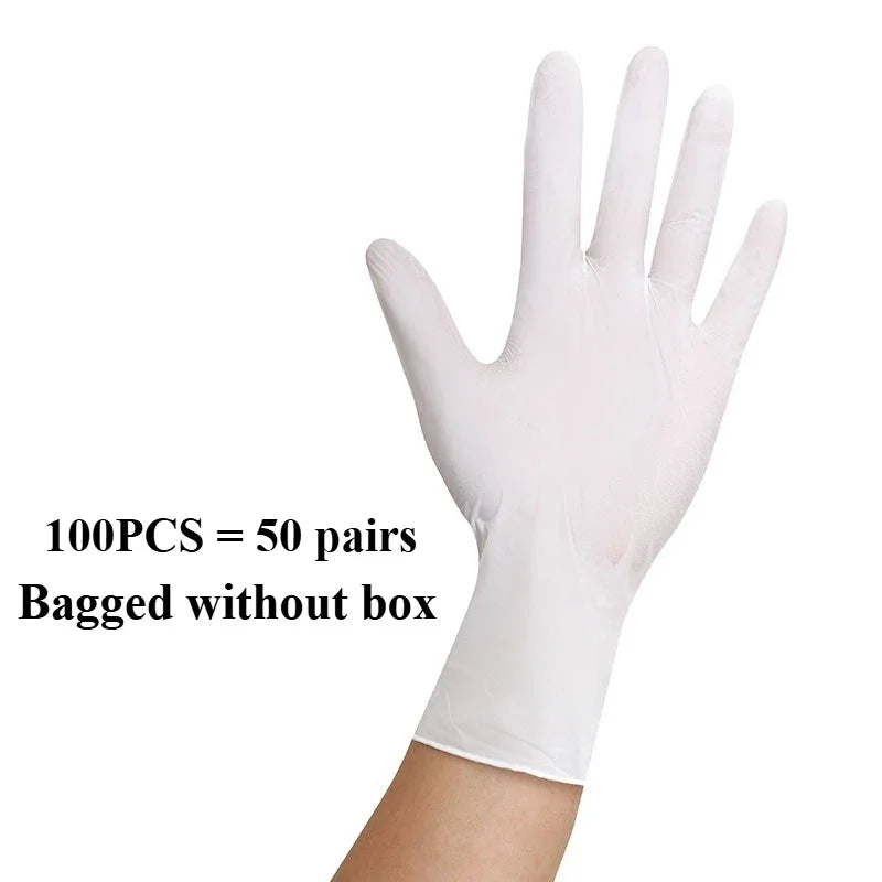 10/20/50/100PCS Disposable White Nitrile Gloves Household Cleaning Gloves Kitchen Cooking Tattoo Pet Tools Waterproof Latex Free