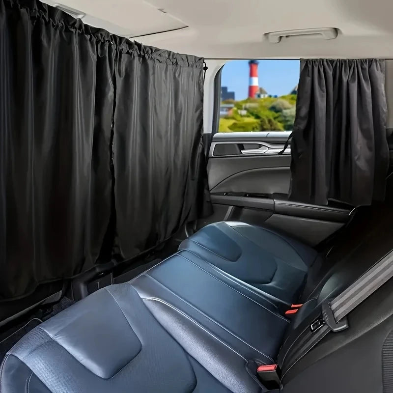 4pcs Car Privacy Curtain Set Window Shade for Travel Nap Night Camping - Detachable Simple Curtain for Vehicle Windows