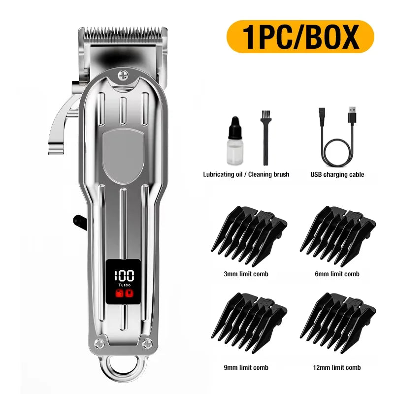 All metal blade male clipper, electric hair clipper, household electric hair clipper, hair salon, high-power pet clipper