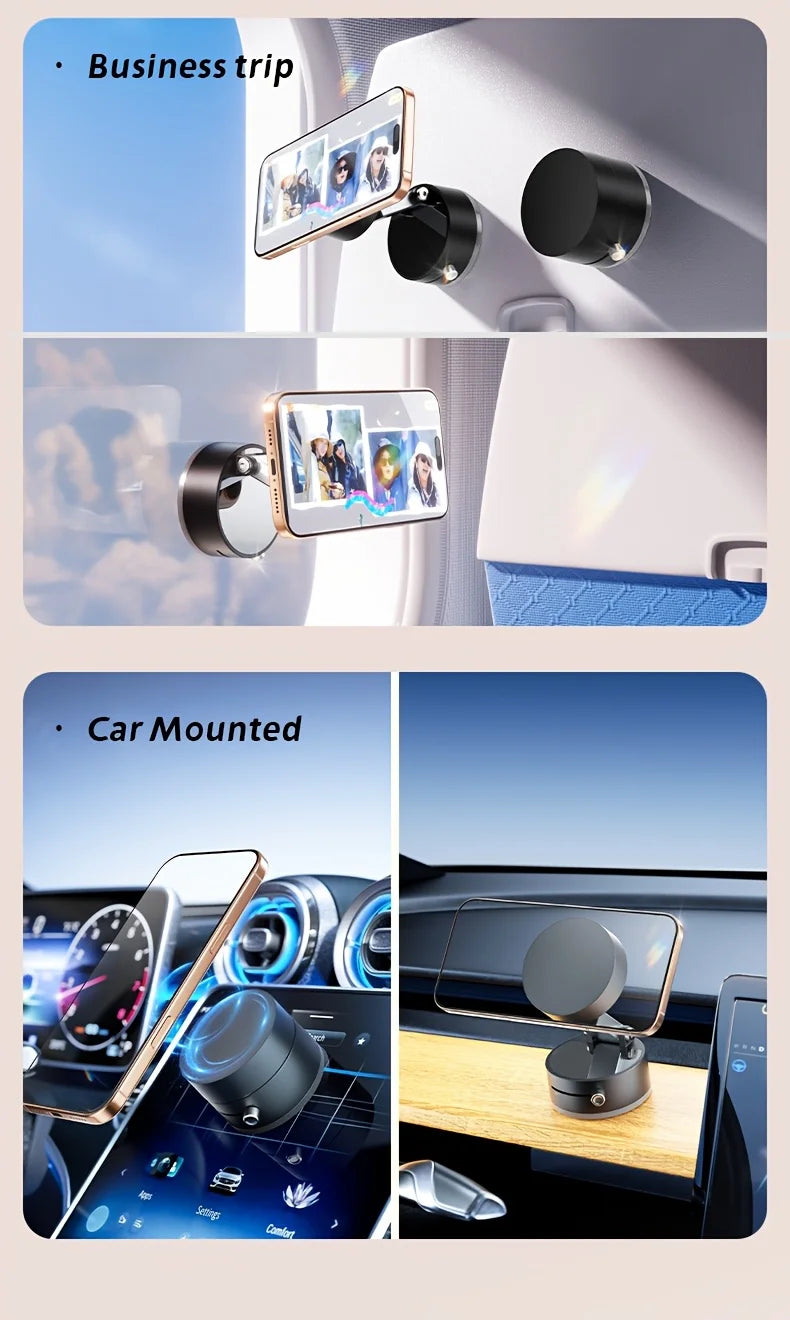 Magnetic Car Phone Holder Foldable Portable Holder for All Smartphones & Car Models 360° Rotatable Adjustable Lazy Phone Bracket