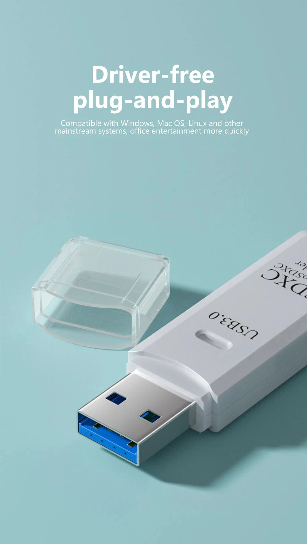 2 In 1 USB 3.0 Card Reader Micro TF SD Card Reader USB Adapter High Speed Card Reader TF Memory Card For PC Laptop Accessories