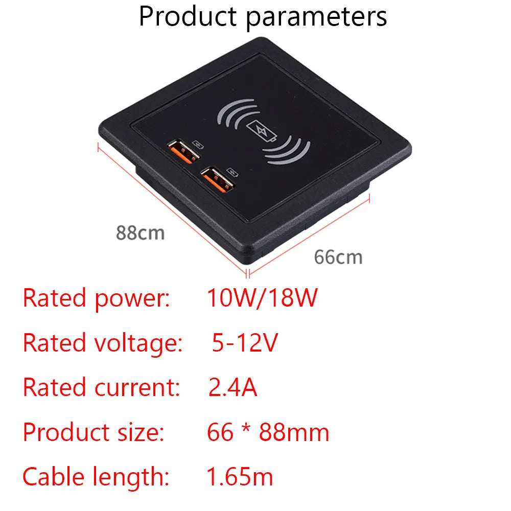 Built in Desktop Device Fast Wireless Charger  Quick Charger 2.0 Embedded  Chargeur Induction Charging