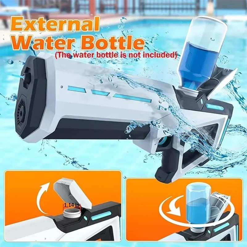 NEW Automatic Electric Water Gun Toy Rechargeable High Capacity Water Blaster Fast Shooting Summer Pool Beach Water Play Toys